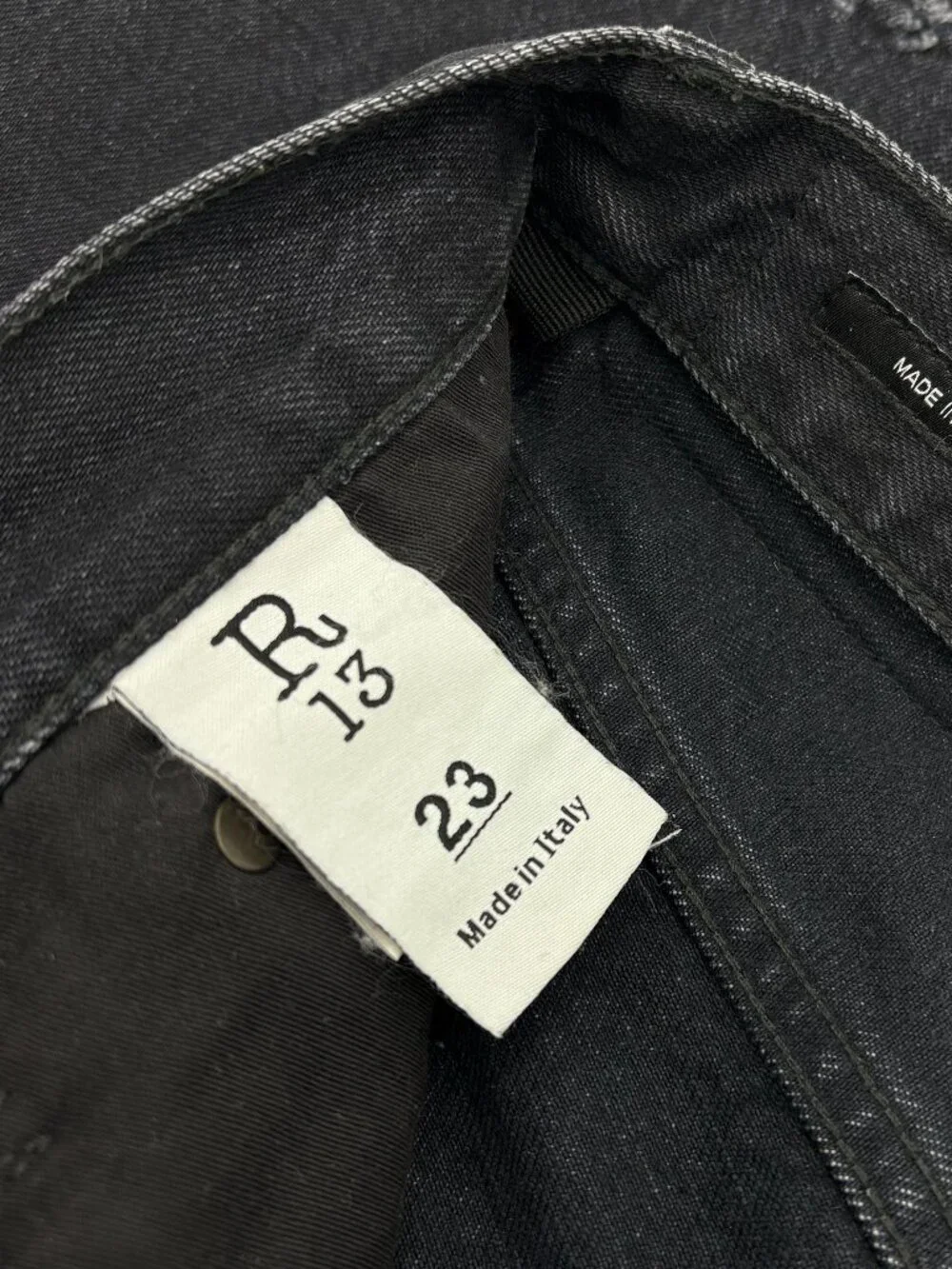 R13 Distressed Boyfriend Jean in Jake Black - Picture 8 of 10
